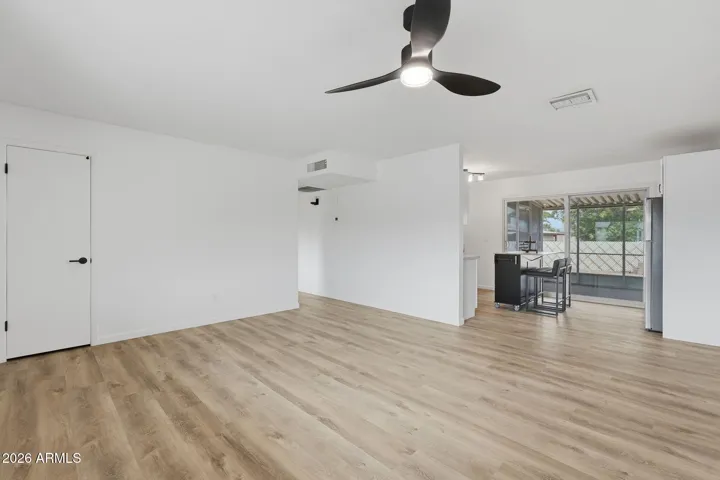 View from family room to the kitchen.