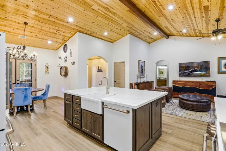 Kitchen open to living space