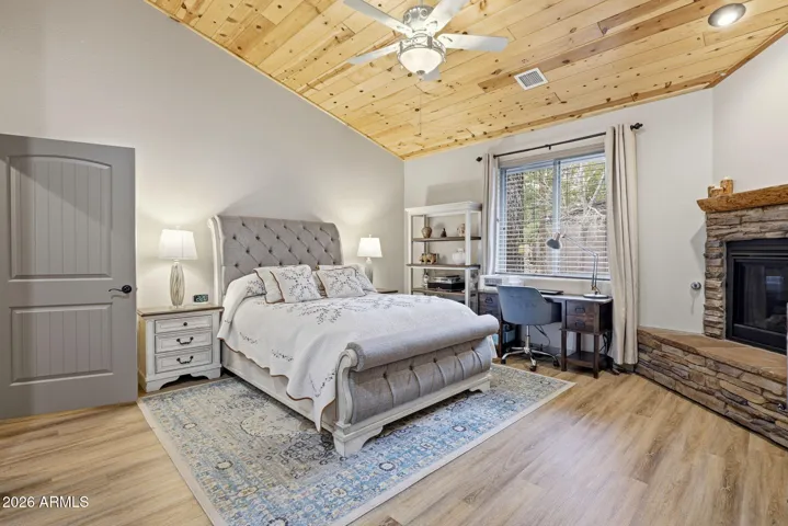 Enormous primary suite with gas fireplace