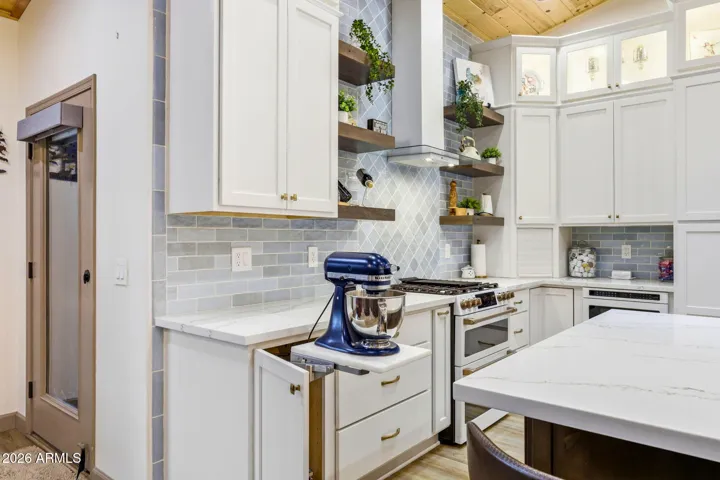 Pop up stand mixer is just one of the many upgrades in the kitchen remodel