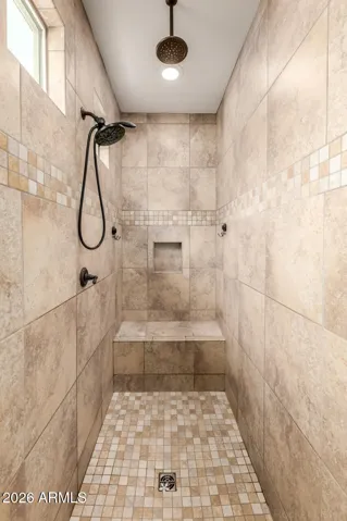 Tiled walk in shower!