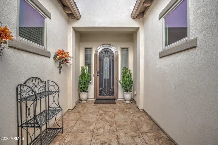 Long entryway to the front door
