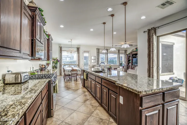 A view for the expansive kitchen
