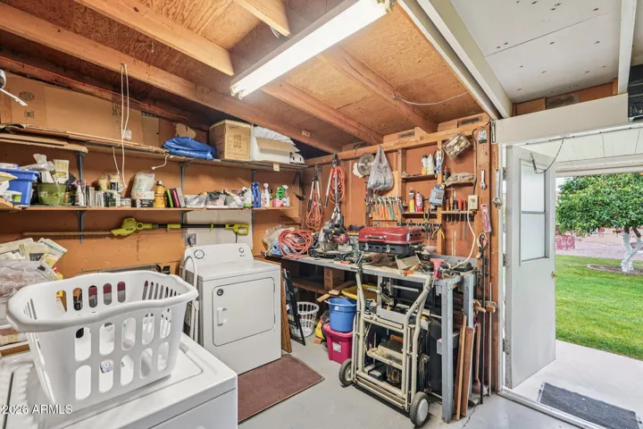 The laundry / storage area.