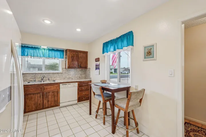 The dinette and kitchen.