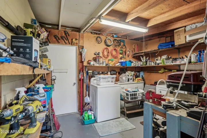 The laundry / storage area.