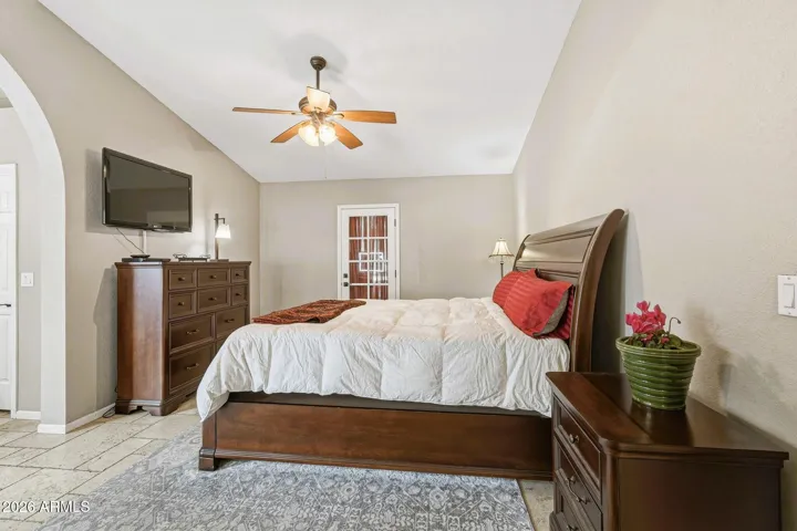 French door leads to separate sitting area.