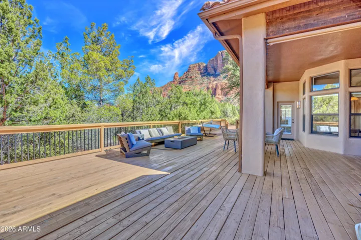 Huge outdoor Deck for massive entertaining. A true outdoor living room!
