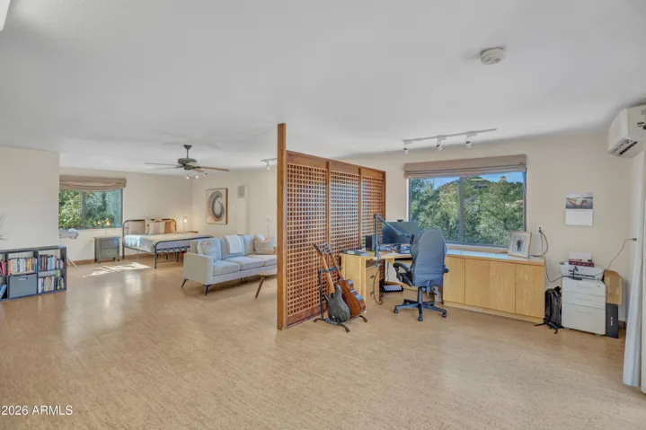 Attached efficiency apartment: living room/ kitchenette space; bedroom and bathroom