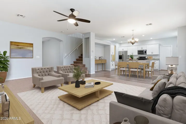 Virtually Staged Family Room