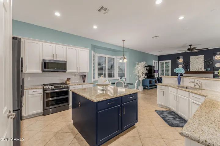 Large spacious kitchen with tons of counter and cabinet space.