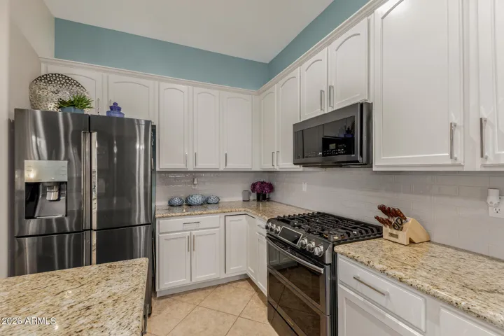 New black stainless appliances.
