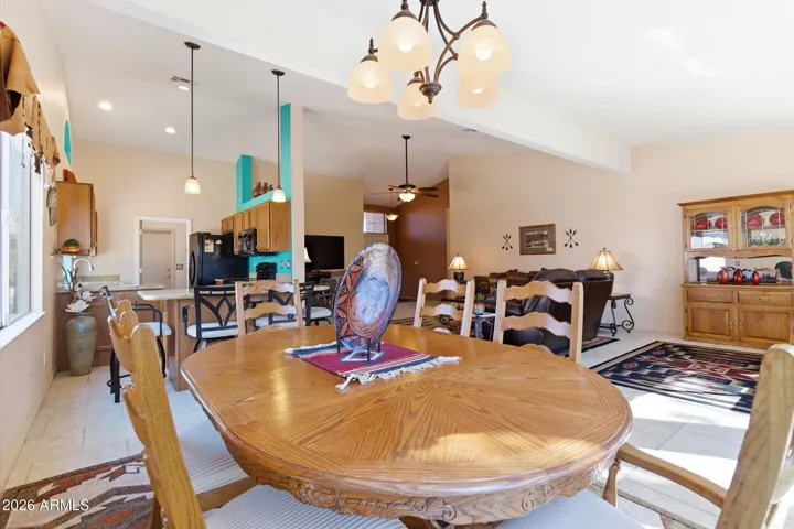 Dining space perfectly positioned for easy access to kitchen and great room.