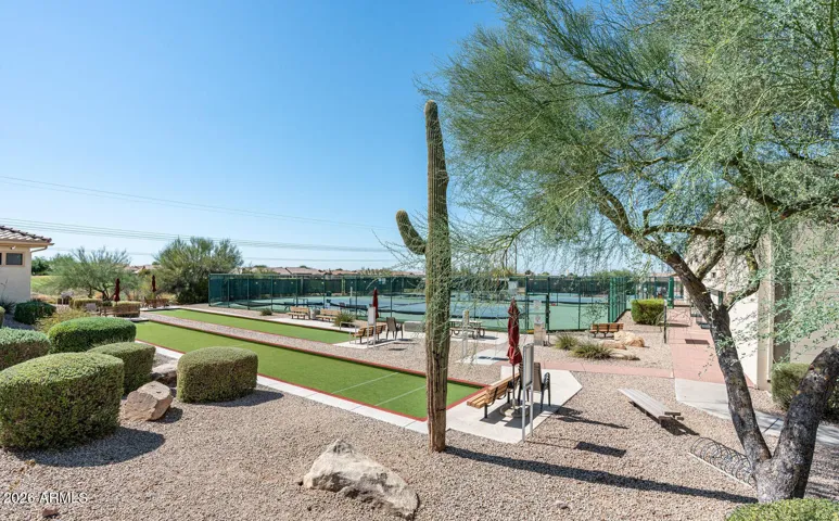 Beautifully maintained bocce ball courts perfect for friendly competition