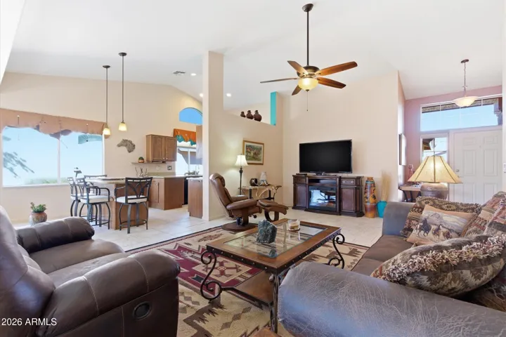 Spacious great room designed for comfortable entertaining.