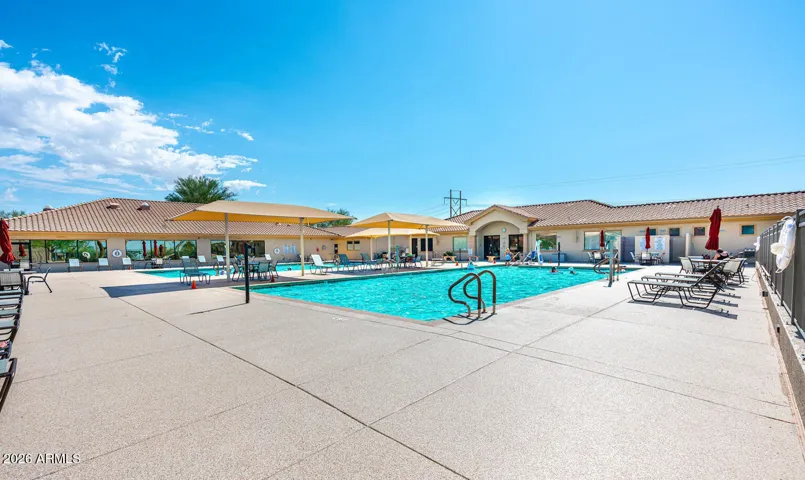 Sparkling community pool and spa offering year-round relaxation and social gathering space.