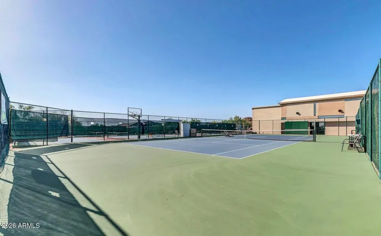 Community tennis court designed for both casual play and competitive matches.