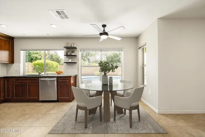 Bright kitchen nook ideal for everyday dining and morning coffee.
