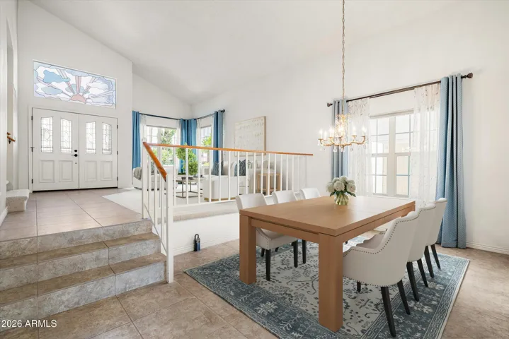 This dining area can be formal or casual as it is located between the living and kitchen.