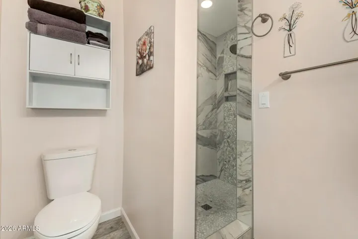 Newly tiled shower