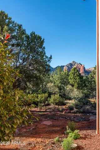 Looking at the Coffee Pot rock from the backyard area