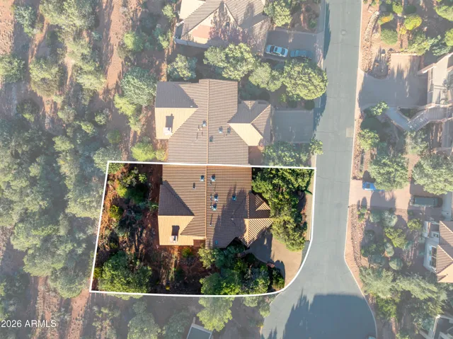 aerial view looking straight down at the home