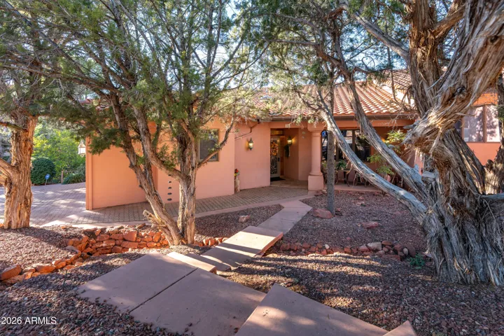 front yard has natural desert landscaping