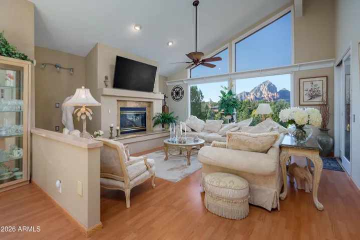 Living Room with red rock views