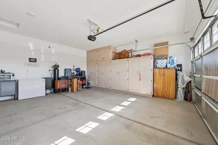 The 2 car garage with tons of storage.