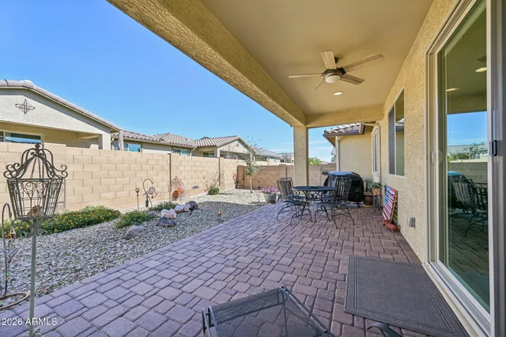 The covered paver patio.