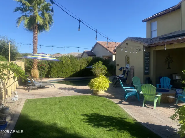 Looking north toward pool