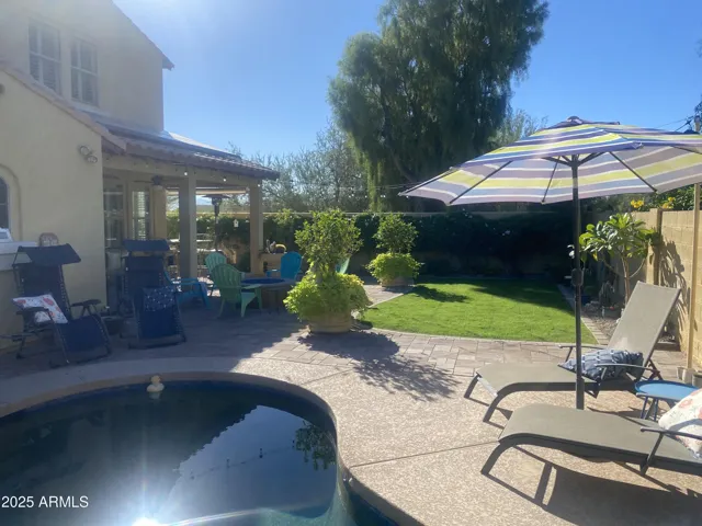 Looking south and covered patio