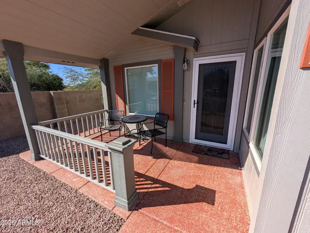 inviting front porch for coffee in the morning...