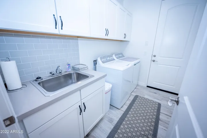 Laundry room with new appliances
