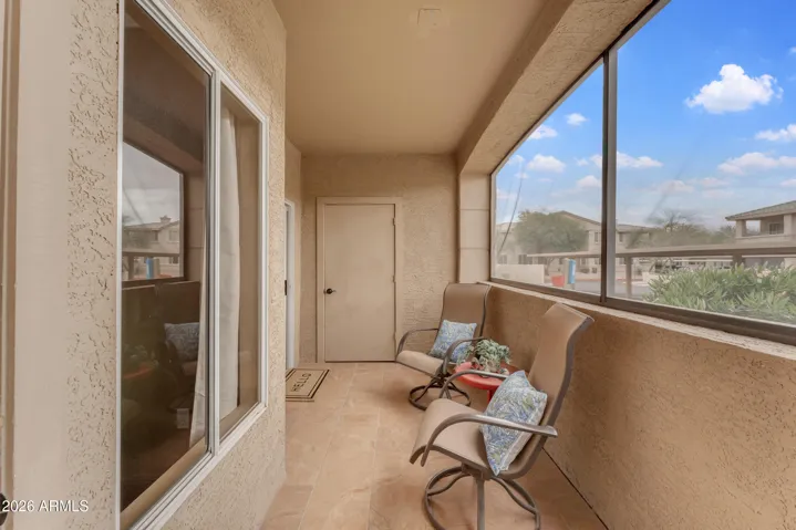 Screened-in patio view-storage
