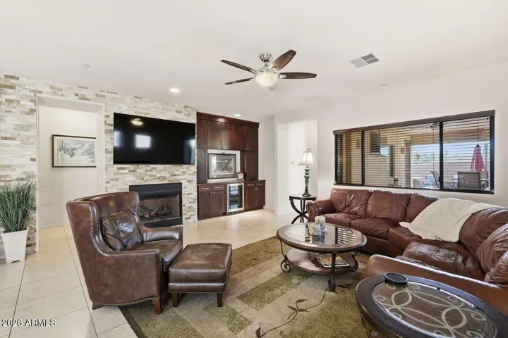 Built-in Entertainment center with Beverage Refrigerator