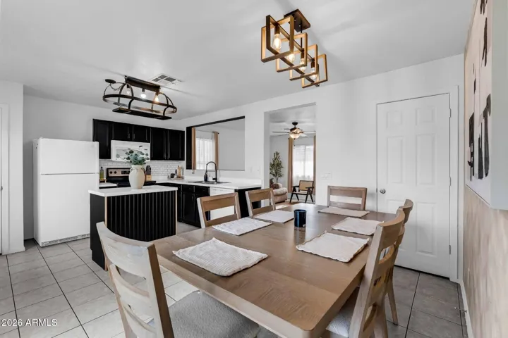 Dining area with storage closet