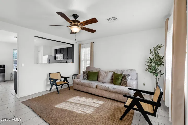 Pass-through window, creating a bright and connected living space
