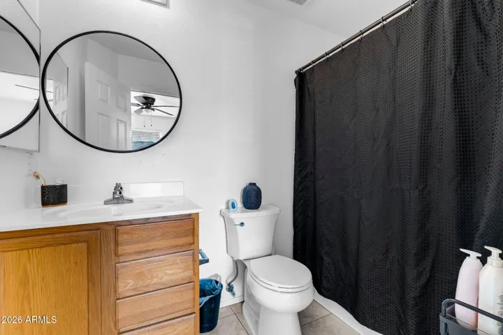 Primary bathroom with tub & shower