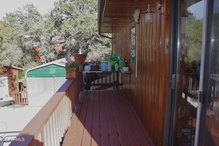 Garden on deck in front of kitchen window