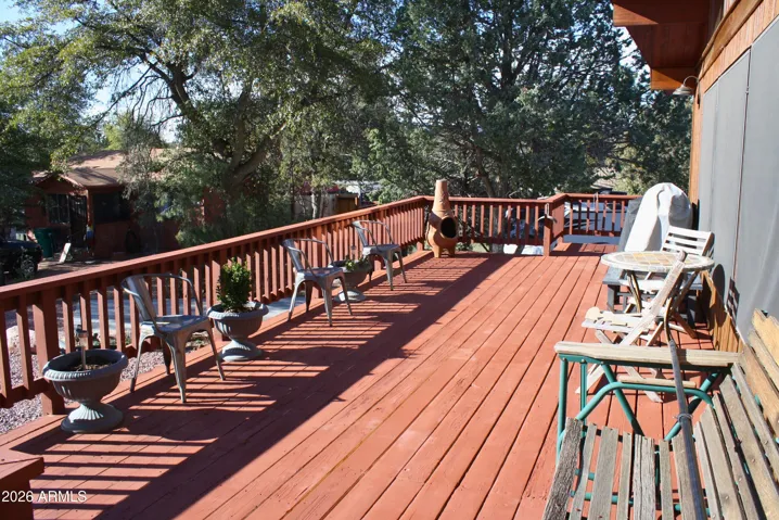 Freshly painted front deck