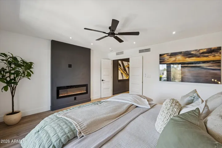 Upstairs Secondary Primary Suite with Electric Fireplace