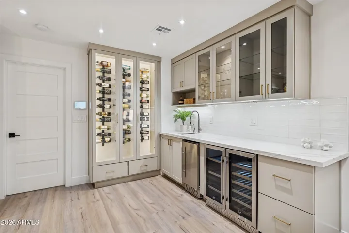 Entertainer's Beverage Station with Custom Wine Rack