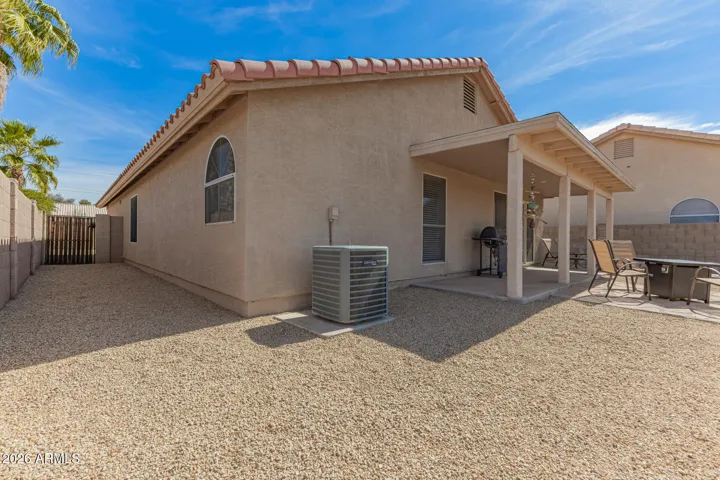 Spacious yard with large covered patio.