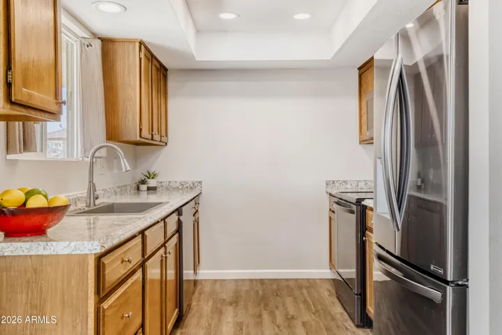 Kitchen with SS appliances