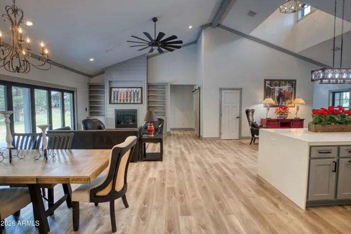 Great Room showing the dining room area, to the kitchen, open floor plan.