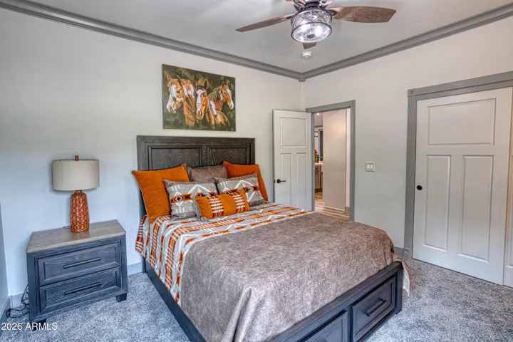 Queen Bedroom with two nightstands. All available for sale.