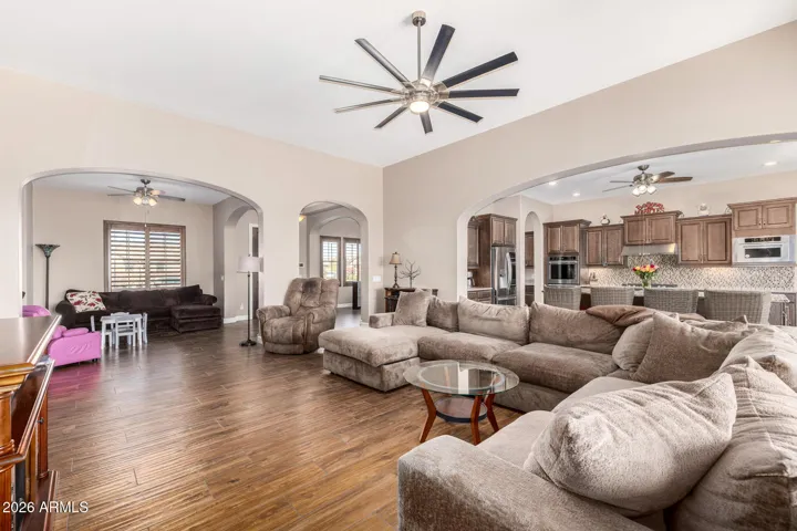 Large Family Room open concept kitchen