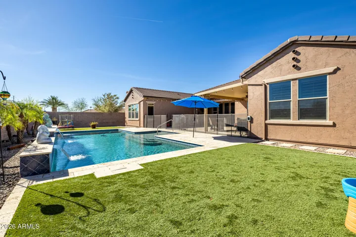 fake grass and pool