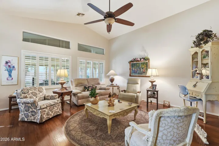 Generous living & family room open to kitchen.